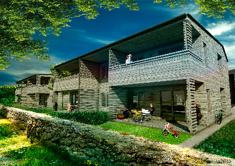 NCC bygger 22 lägenheter åt HSB i Växjö. Illustration: White arkitekter 