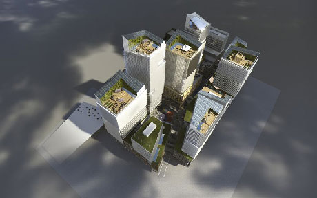 Flygbild. Skandinaviskt arkitektteam skapar RegionCity vid Centralstationen i Göteborg.