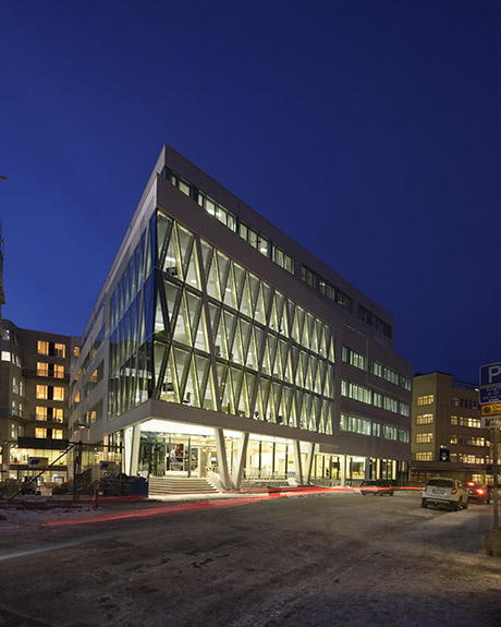 Skanskas huvudkontor miljöcertifierat enligt LEED Platinum.