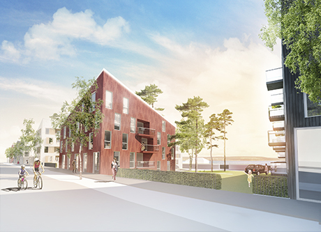 Östersund gårdsvy skiss i detaljplan.